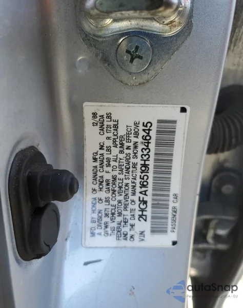 2009 Honda Civic Lx from USA, damaged, VIN 2HGFA16519H334645